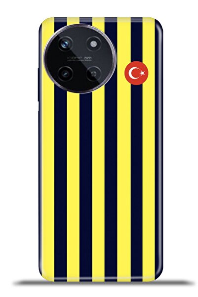 cupcase Realme 11 4g Esnek Silikon Uyumlu Kamera Koruma 4k Desenli Özel Tasarım - Sarı Lacivert