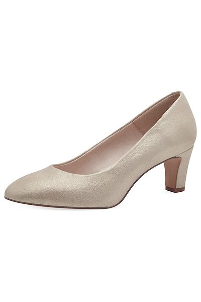 Tamaris Damen Pumps F 1/2 1-22420-42 Goldfarben 179 Champagner Leder mit TOUCH-IT