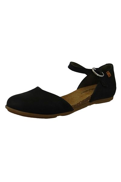 El Naturalista Damen Klassische Ballerina Stella ND54 Schwarz Black Leder
