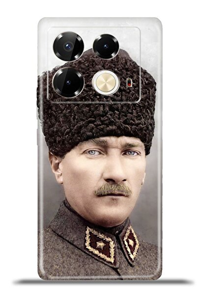 cupcase İnfinix Note 40 4g Uyumlu Esnek Silikon Kamera Koruma 4k Desenli Özel Tasarım - Kalpaklı Atatürk