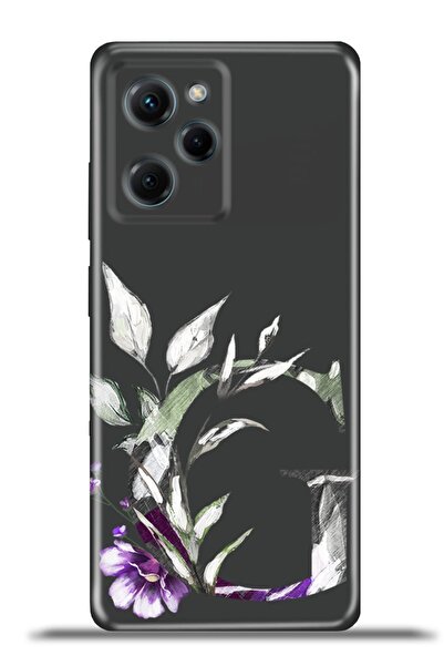 POCO X5 Pro Kılıf Esnek Silikon Kapak Kamera Koruma Kişiye Özel Harfler Flora - G Harfi