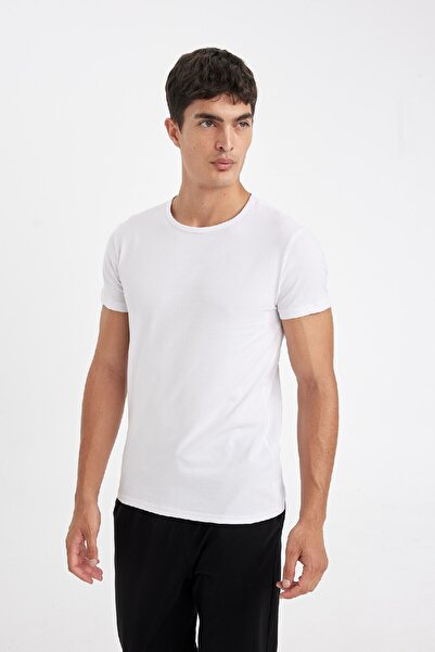 DeFacto Crew Neck Slim Fit pyžamový top – krátký rukáv L4885Az24Wn