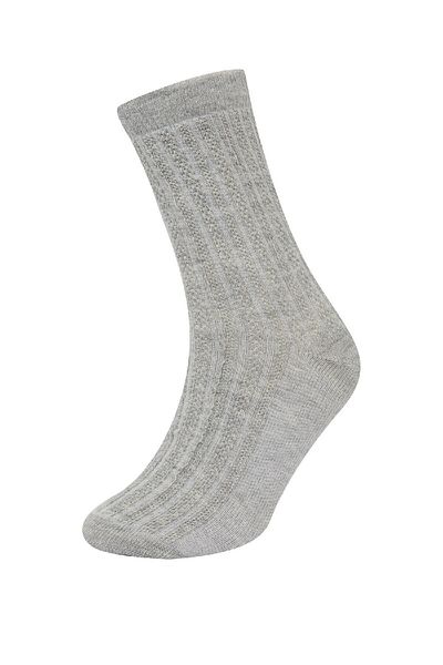 DeFacto Baby Girl Non-Slip Sole 3-Piece Cotton Long Socks D2509A5Ns