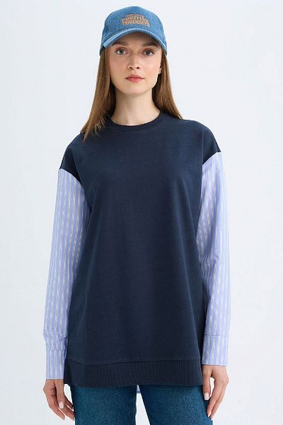 DeFacto Regular Fit Long Sleeve Basic Plain Sweatshirt Tunic 3165791