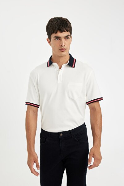 DeFacto New Regular Fit Polo Yaka Kısa Kollu Beyaz Tişört D5998ax24sm