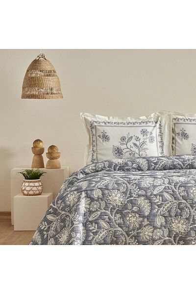 Karaca Home Clay Double Bedspread Set Indigo