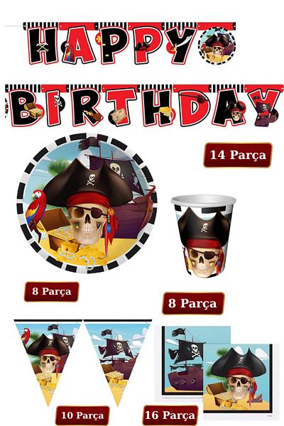 Big Party Pirate Themed Party Set 56 Pieces