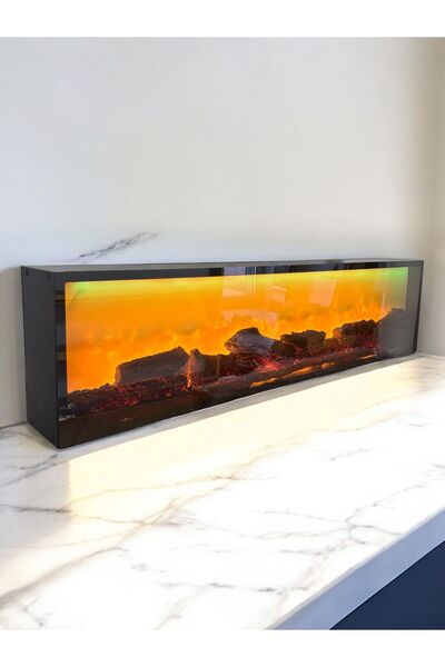 Özay Dekoratif Şömine 5 Renk Efekti Uzaktan Kumanda 90x25x14