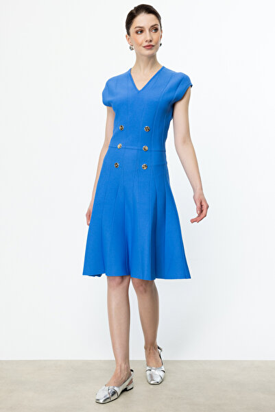 ON Triko Kumaş Düğmeli Elbise