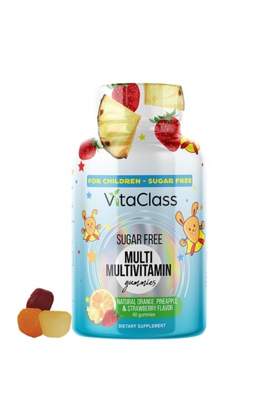 VitaClass حلوى جيلاتينية متعددة الفيتامينات خالية من السكر للأطفال - 60 قطعة