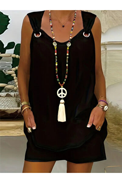 ASH GİYİM Eyesof Women's Sleeveless V-Neck Bird Eye Detail Blouse Short Aerobin Double Suit