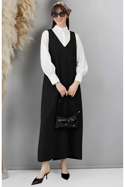 CNG MODA V-Neck Unlined Black Gilet