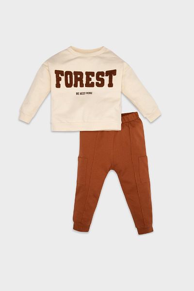 DeFacto Baby Boy Cotton Sweatshirt and Tracksuit Set - Text Printed, Seasonal D6257A5Ns