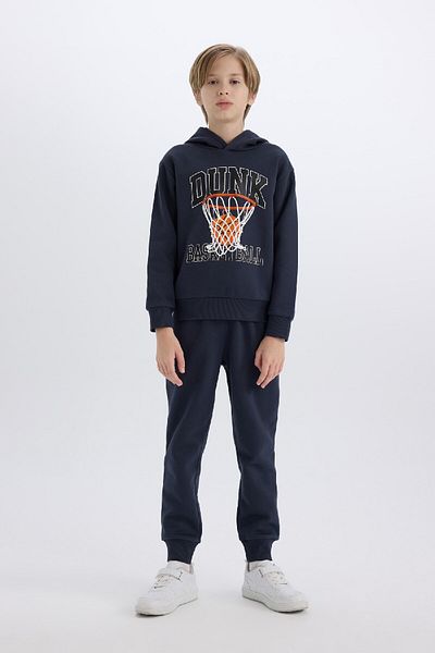 DeFacto 2-Piece Set for Boy - Hooded, Printed Sweatshirt and Elastic Sweatpants B0410A824Cw
