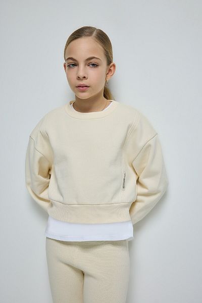 DeFacto Φούτερ για κορίτσια Relax Fit Crew Neck Basic απλό εσωτερικά με μαλακό χνουδωτό χοντρό φούτερ D4298a824wn