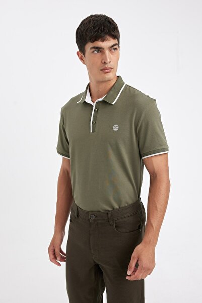 DeFacto Neues Regular Fit Polo-Kragen Kurzarm-Piqué-T-Shirt D5993ax24sm