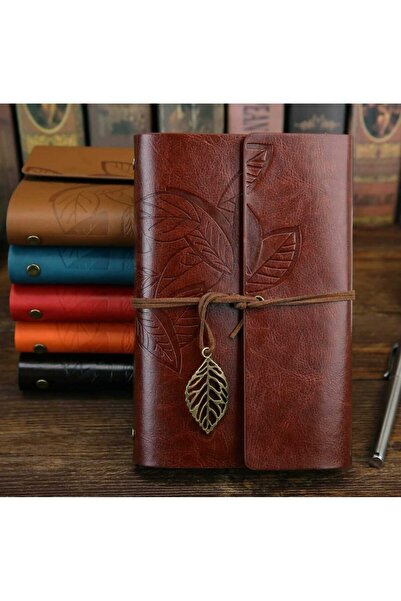 Menuzer Retro Vintage, Deri Kapak, Travel Journal, Doldurulabilir Eskiz NOT Defteri, Sketchbook, 130x185mm