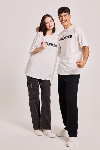 DeFacto Μπλουζάκι Coool Oversize Wide Fit με εμπριμέ κοντό μανίκι D6044ax24sm