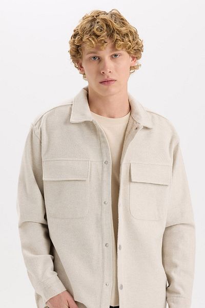 DeFacto Relax Fit Lumberjack Basic Solid Langarm-Hemdjacke A6876AX24AU