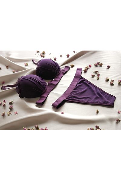 Lunary Set sutien și chiloți model Oyster cu căptușeală completă - Lenjerie pentru femei