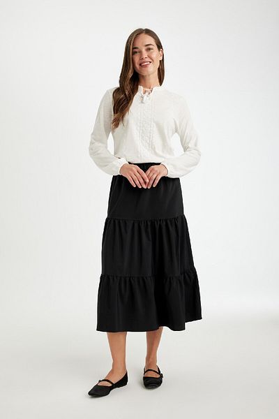 DeFacto A-Line Poplin Skirt D7113Ax24Hs