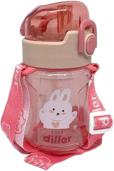 DILLER Flask 400 ml with Straw/Strap Pink Db007