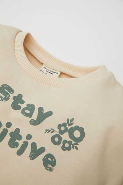 DeFacto Baby Girl Crew Neck Φούτερ με εμπριμέ μαλακό τρίχωμα μέσα D4987a524wn