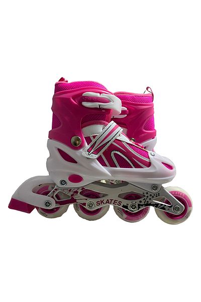 unes Pink Skates with Bags Adjustable Size 34-36