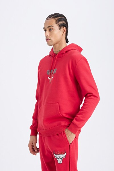 DeFacto Defactofit Nba Chicago Bulls - Hooded Thick Sweatshirt B3884Ax25Sp