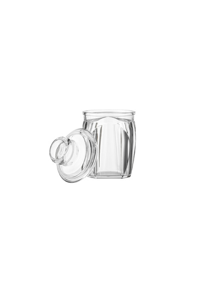 Dania 3-piece clear acrylic spice jar set with a spice holder