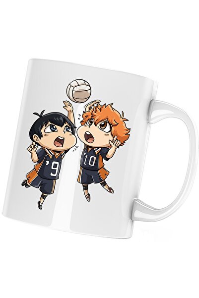 OEM Cana albă personalizată „Haikyuu Volleyball Duel Hinata Kageyama Chibi”, ...