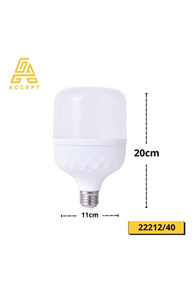 Generic 40W LED Barrel Bulb, E27 Base, White Light Color