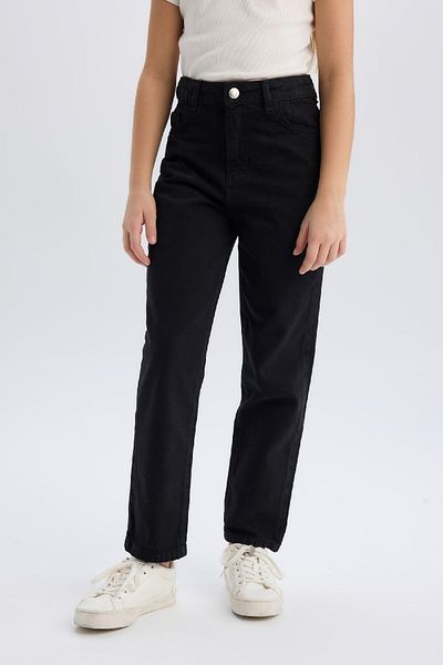 DeFacto Girls Mom Fit Ripped Detail Standard Leg Jean Pants D5438A824Wn