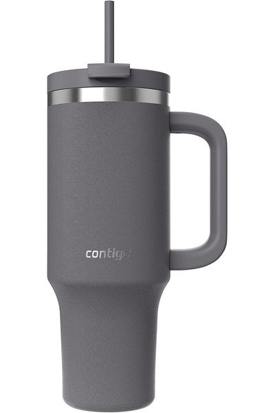 Contigo Thermos Cup with Handle - Tumbler - Stainless Steel - with Straw & Lid - 29 Hours Cold