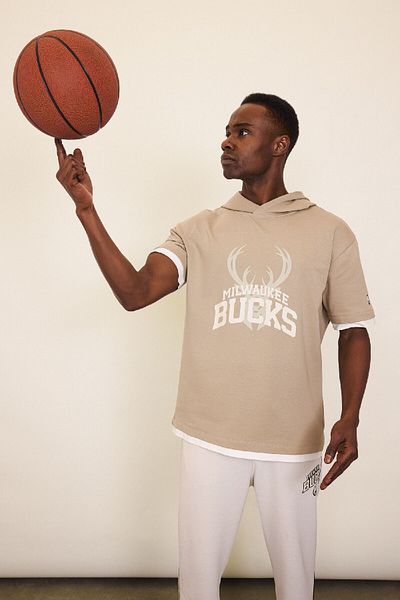 DeFacto Μπλουζάκι Nba Milwaukee Bucks Wide Fit Kapousolu με πέτο