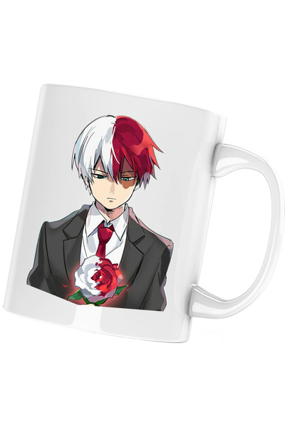 OEM Cana albă personalizată „Anime Superhero Todoroki Hero Academia”, INOVATIX®. 330 ml