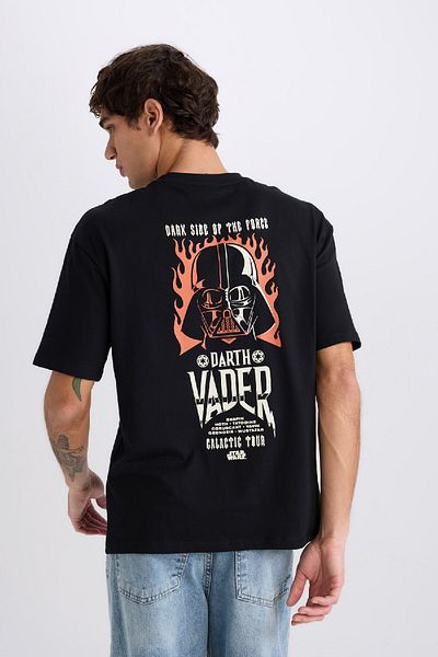 DeFacto Star Wars Boxy Fit Rundhalsausschnitt Rücken bedrucktes Kurzarm-T-Shirt D6786AX25SP