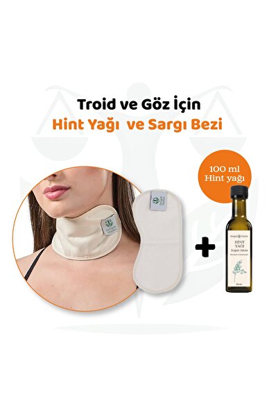 Dengeli Market Tiroid Ve Goz Sargı Bezi Ve 100 ml Hint Yağı (HEXANSIZ) Set; Saklama Kesesi Hediye