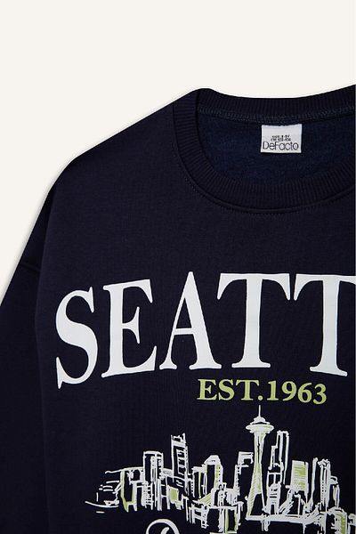 DeFacto Girl's Relax Fit Crew Neck Printed Sweatshirt D4384A824Wn