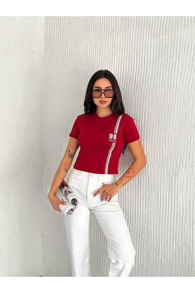 Noa Noa 98 Paris Written Slim Fit Crop Short Sleeve T-Shirt