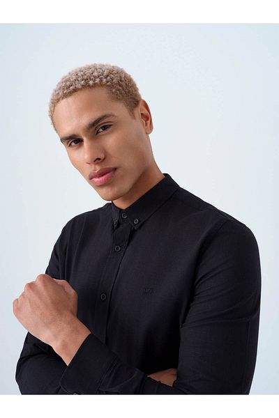 Loft Regular Fit Black Men's Shirt Lf2037403