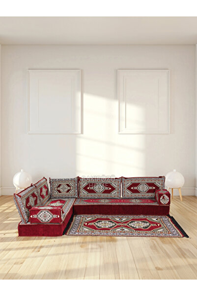 BAKIRÖZÜ HOME Şark Köşesi Takımı (20 CM MİNDER KALINLIĞI) Bordo Yahyalı Model...