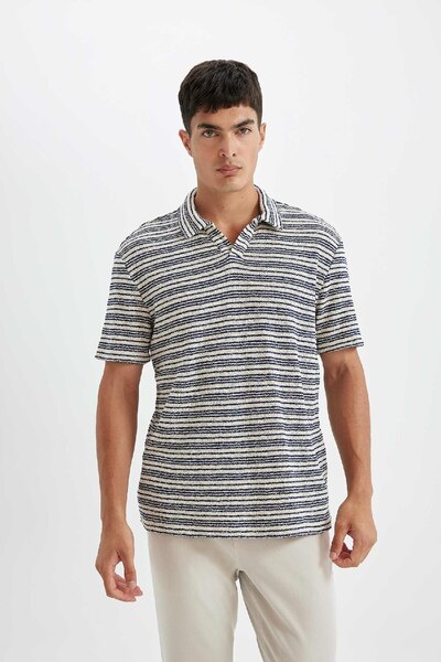 DeFacto Μπλουζάκι με κοντό μανίκι με γιακά πόλο με κανονική εφαρμογή D4818AX24SM