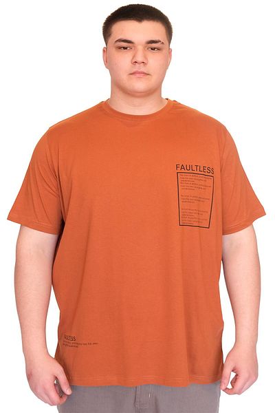 ModeXL Ανδρικό μπλουζάκι XL Plus Size Crew Neck U25011 Κανέλα