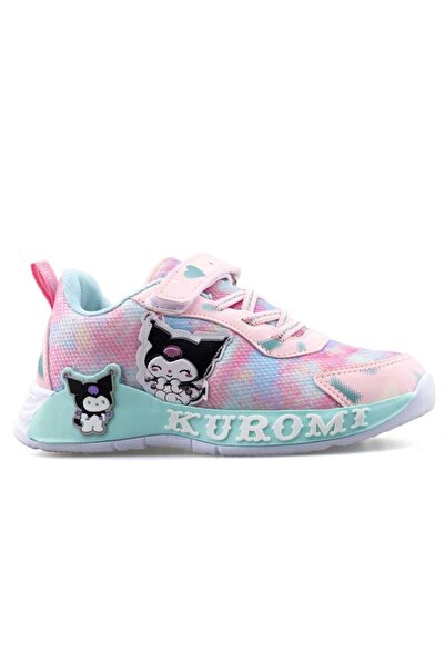 kuromi 724 Kız Çocuk Okul Öncesi Pembe/Su Yeşili Işıklı Sneaker