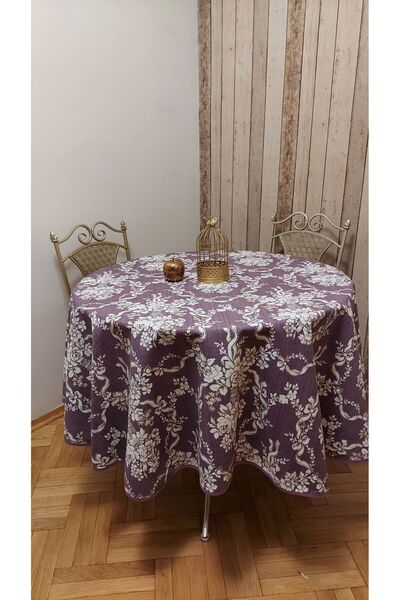 gonk Round, Country Patterned, Duck (Liquid Pusher, Stain Proof) Fabric, Tablecloth