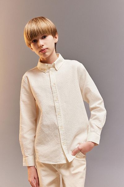 DeFacto Boy's Polo Neck Textured Long Sleeve Shirt D7772A825Sm