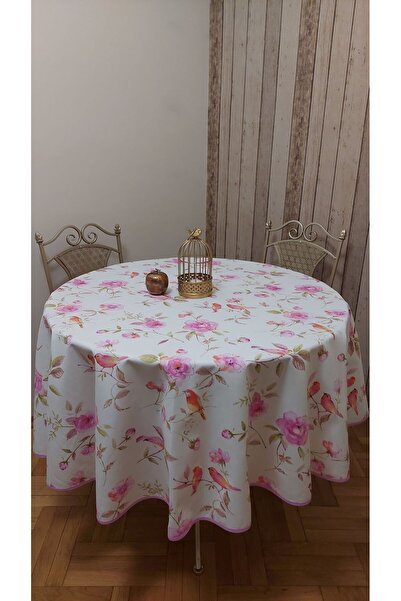 gonk Round, Country Patterned, Duck (Liquid Pusher, Stain Proof) Fabric, Tablecloth