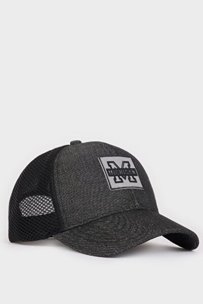 DeFacto Erkek Etiket Baskılı Jean Beyzbol Basketbol Şapkası B7556AX25SM