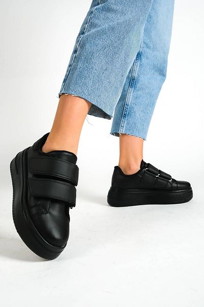 ayakkabıhavuzu Tenis negru cu velcro cu talpă înaltă